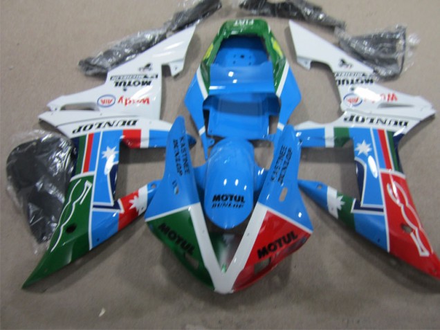 CBR 1000 RR 04-05 Verkleidung - Blau Rot Grün Motul