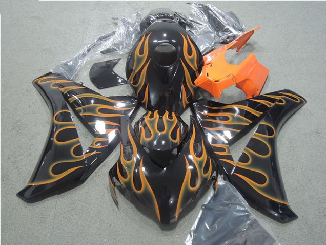 CBR 1000 RR 08-11 Verkleidungen - Schwarz Orange Flamme CBR 1000 RR 08-11 Verkleidungen - Schwarz Orange Flamme