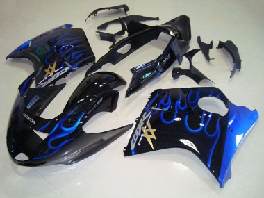 CBR 1100 XX Blackbird 96-07 Verkleidungen - Schwarze Blau Flamme