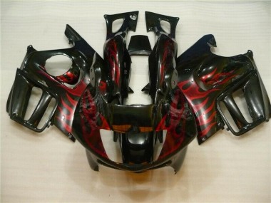 CBR 600 F3 95-98 Verkleidung - Schwarz rote Flamme
