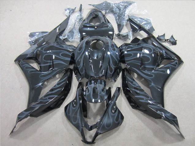 CBR 600 RR 09-12 Verkleidung - Schwarz Silber Flamme CBR 600 RR 09-12 Verkleidung - Schwarz Silber Flamme