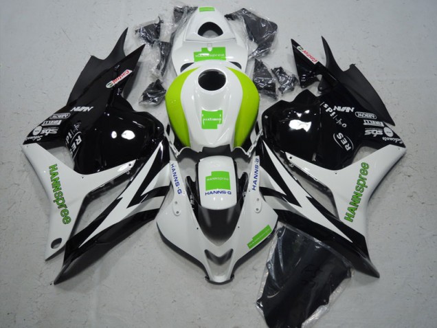 CBR 600 RR 09-12 Verkleidung - Schwarz Weiß Grün Hannspree CBR 600 RR 09-12 Verkleidung - Schwarz Weiß Grün Hannspree