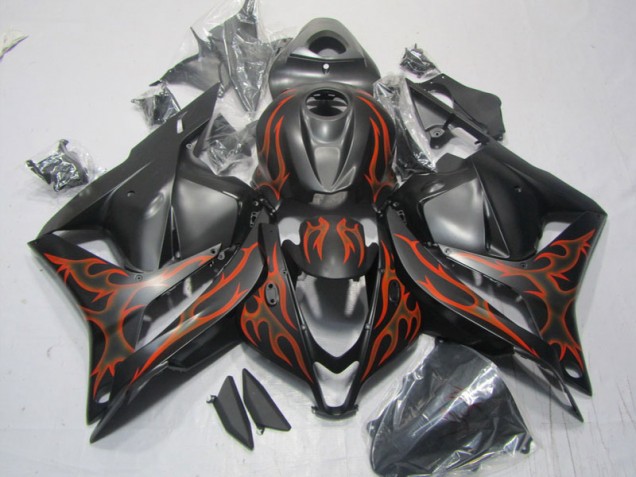 CBR 600 RR 09-12 Verkleidung - Schwarz rote Flamme CBR 600 RR 09-12 Verkleidung - Schwarz rote Flamme