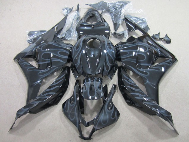 CBR 600 RR 09-12 Verkleidungen - Schwarz Silber Flamme CBR 600 RR 09-12 Verkleidungen - Schwarz Silber Flamme