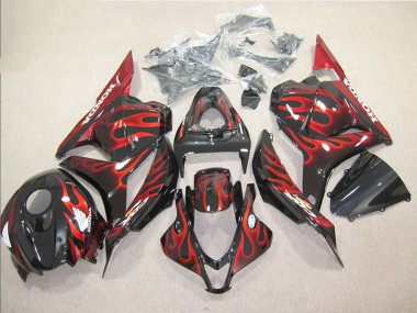 CBR 600 RR 09-12 Vollverkleidung - Schwarz rote Flamme