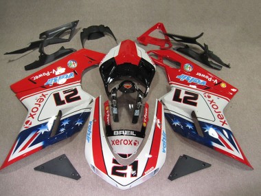 Ducati 1098 07-14 Verkleidungen - Rot Weiß Breil Xerox 21