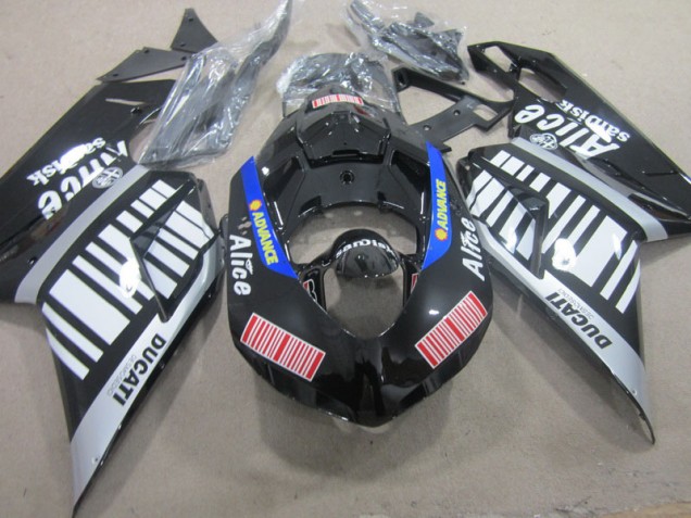 Ducati 1098 07-14 Verkleidungen - Schwarz Weiß Advance Alice Ducati 1098 07-14 Verkleidungen - Schwarz Weiß Advance Alice