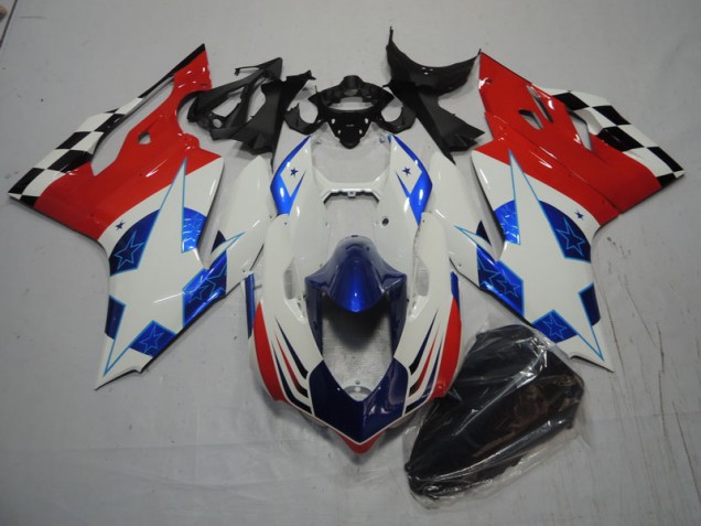 Ducati 1199 11-14 Verkleidungen - Weiß Blau Rot Ducati 1199 11-14 Verkleidungen - Weiß Blau Rot
