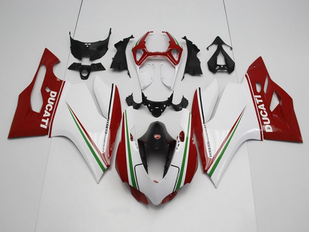 Ducati 1199 11-14 Verkleidungen - Weiß Rot Ducati 1199 11-14 Verkleidungen - Weiß Rot