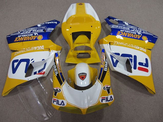 Ducati 748 93-05 Verkleidungen - Gelb Weiß Fila Ducati 748 93-05 Verkleidungen - Gelb Weiß Fila