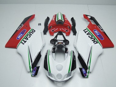 Ducati 749 999 05-06 Verkleidungen - Weiß Rot Enel