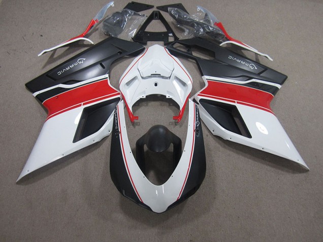 Ducati 848 07-14 Verkleidungen - Weiß Rot Schwarz Marvic