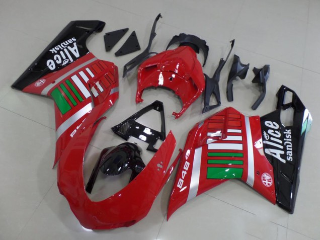 Ducati 848 1098 1198 07-14 Verkleidungen - Alice mit Grün