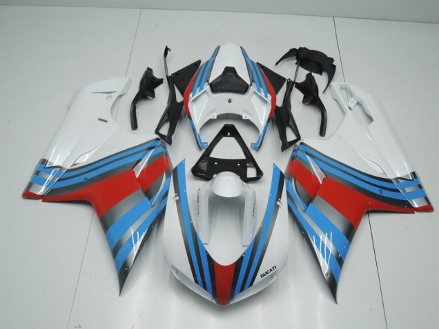 Ducati 848 1098 1198 07-14 Verkleidungen - Blau Weiß Rot Ducati 848 1098 1198 07-14 Verkleidungen - Blau Weiß Rot
