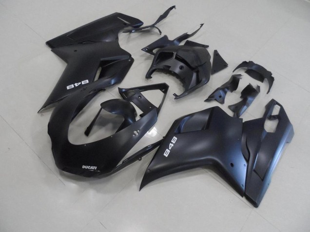 Ducati 848 1098 1198 07-14 Verkleidungen - Matt Schwarz mit Weißer 848 Ducati 848 1098 1198 07-14 Verkleidungen - Matt Schwarz mit Weißer 848