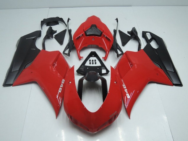 Ducati 848 1098 1198 07-14 Verkleidungen - OEM Stil Rot mit Matt Schwarz Seite Ducati 848 1098 1198 07-14 Verkleidungen - OEM Stil Rot mit Matt Schwarz Seite