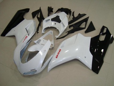Ducati 848 1098 1198 07-14 Verkleidungen - Perl Weiß Schwarz