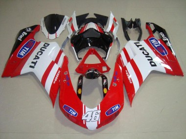Ducati 848 1098 1198 07-14 Verkleidungen - Rot Weiß 46