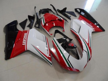 Ducati 848 1098 1198 07-14 Verkleidungen - Rot Weiß