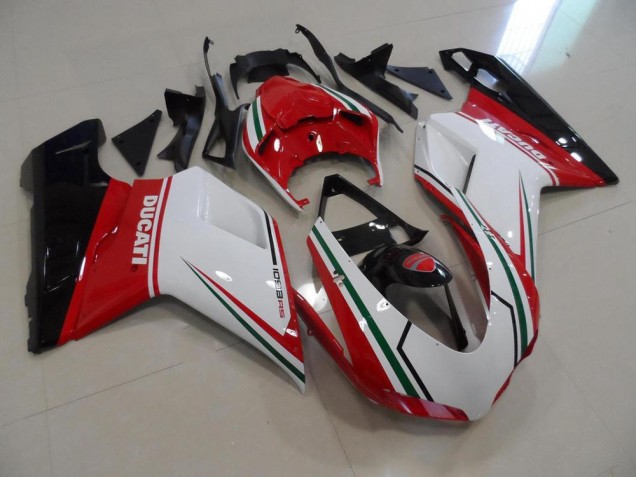 Ducati 848 1098 1198 07-14 Verkleidungen - Rot Weiß Ducati 848 1098 1198 07-14 Verkleidungen - Rot Weiß