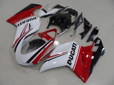 Ducati 848 1098 1198 07-14 Verkleidungen - Rot Weiß Schwarz