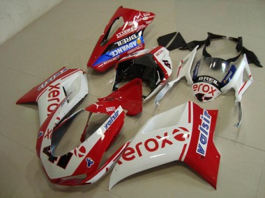 Ducati 848 1098 1198 07-14 Verkleidungen - Weiß Rot Xerox