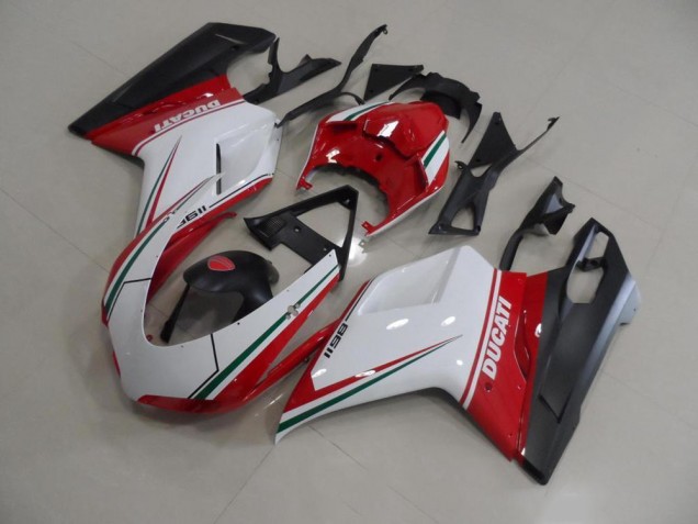 Ducati 848 1098 1198 07-14 Vollverkleidung - Rot Weiß