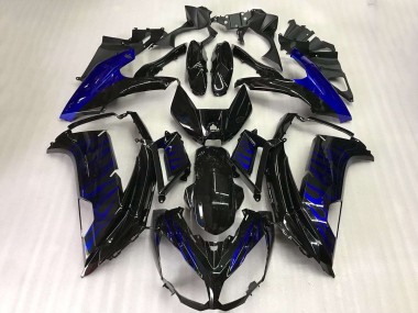 EX650 12-16 Verkleidungen - Schwarze Blau Flamme