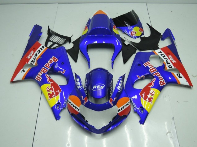 GSXR 1000 K1 00-02 Verkleidungen - Blau Rot Bull