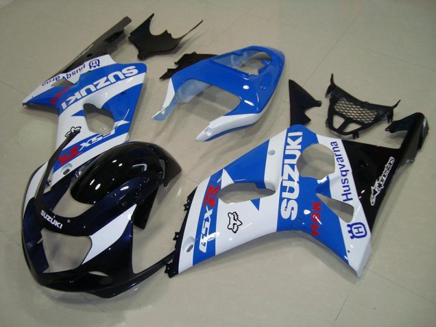 GSXR 1000 K1 00-02 Verkleidungen - Schwarz Blau Weiß GSXR 1000 K1 00-02 Verkleidungen - Schwarz Blau Weiß