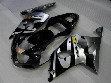 GSXR 1000 K1 00-02 Verkleidungen - Silber Schwarz
