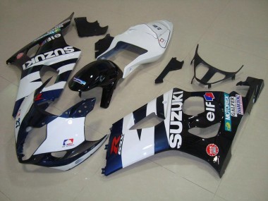 GSXR 1000 K3 03-04 Verkleidungen - Weiß Schwarz Elf