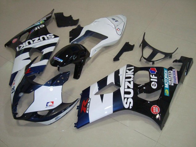 GSXR 1000 K3 03-04 Verkleidungen - Weiß Schwarz Elf GSXR 1000 K3 03-04 Verkleidungen - Weiß Schwarz Elf