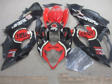 GSXR 1000 K5 05-06 Verkleidungen - Schwarz Lucky Strike Rot Motul
