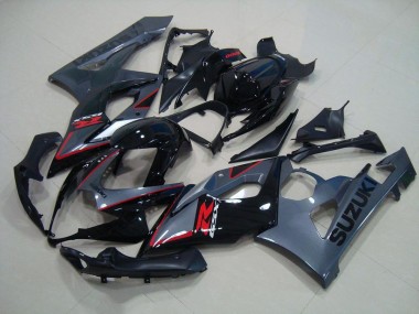 GSXR 1000 K5 05-06 Verkleidungen - Schwarz Rote Aufkleber