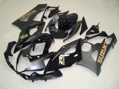 GSXR 1000 K5 05-06 Verkleidungen - Schwarz mit goldenen Aufklebern