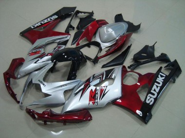 GSXR 1000 K5 05-06 Verkleidungen - Silber Rot