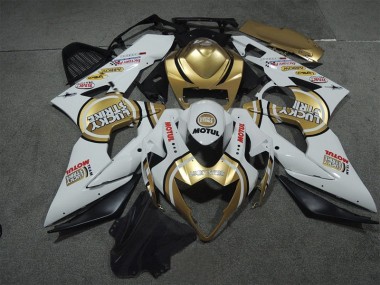 GSXR 1000 K5 05-06 Verkleidungen - Weiß Gold Lucky Strike Motul