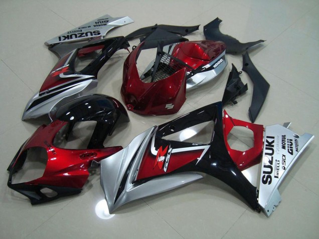 GSXR 1000 K7 07-08 Verkleidung - Rot Schwarz Silber GSXR 1000 K7 07-08 Verkleidung - Rot Schwarz Silber