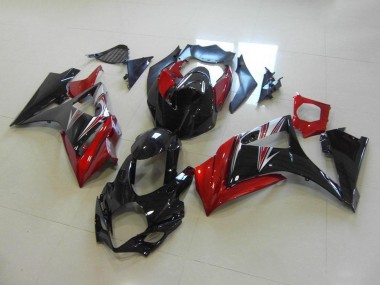 GSXR 1000 K7 07-08 Verkleidungen - Rot Schwarz Kein Aufkleber