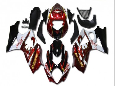 GSXR 1000 K7 07-08 Verkleidungen - Rot Weiß Schwarz