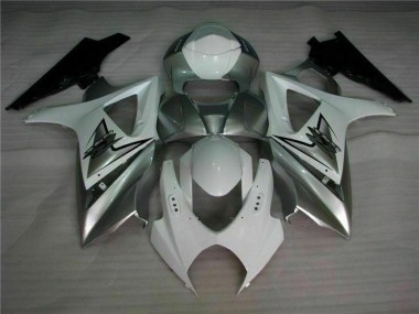 GSXR 1000 K7 07-08 Verkleidungen - Silber Weiß