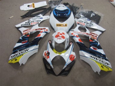 GSXR 1000 K7 07-08 Verkleidungen - Weiß Blau Dunkel Hund
