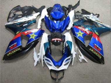 GSXR 1000 K9 09-16 Verkleidungen - Blau Weiß Rockstar