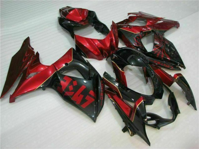 GSXR 1000 K9 09-16 Verkleidungen - Rot Flamme Schwarz GSXR 1000 K9 09-16 Verkleidungen - Rot Flamme Schwarz