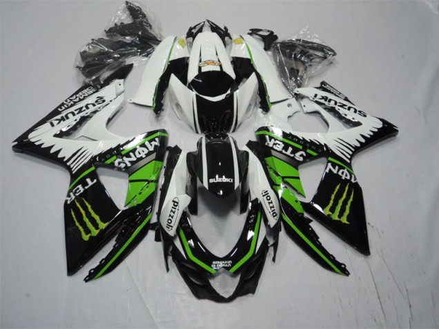 GSXR 1000 K9 09-16 Verkleidungen - Schwarz Weiß Grünes Monster Pizzoli GSXR 1000 K9 09-16 Verkleidungen - Schwarz Weiß Grünes Monster Pizzoli