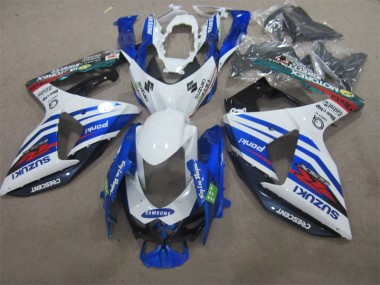 GSXR 1000 K9 09-16 Verkleidungen - Weiß Blau Samsung