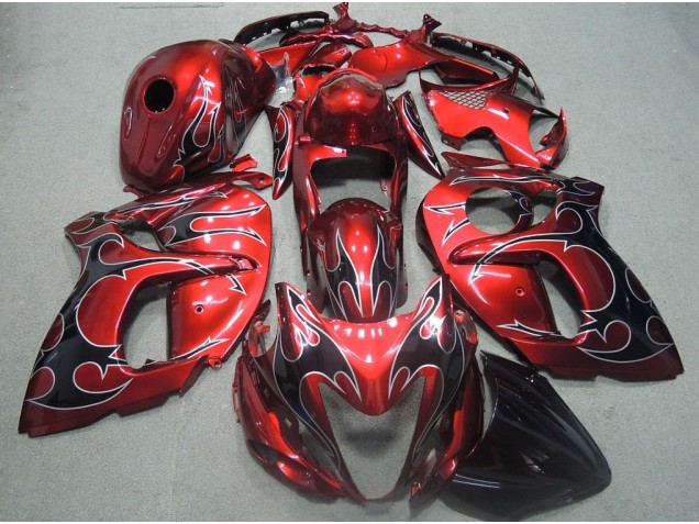 GSXR 1300 Hayabusa 08-19 Verkleidungen - Rote Schwarz Flamme GSXR 1300 Hayabusa 08-19 Verkleidungen - Rote Schwarz Flamme