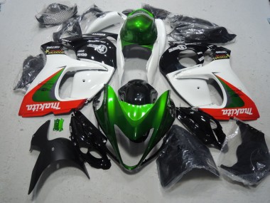 GSXR 1300 Hayabusa 08-19 Verkleidungen - Weiß Grün Makita