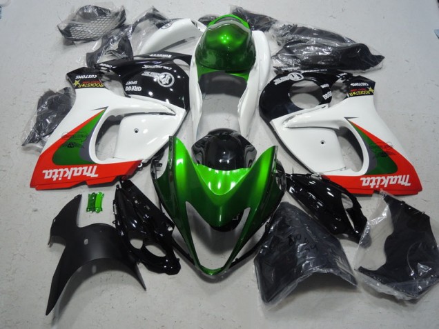 GSXR 1300 Hayabusa 08-19 Verkleidungen - Weiß Grün Makita GSXR 1300 Hayabusa 08-19 Verkleidungen - Weiß Grün Makita